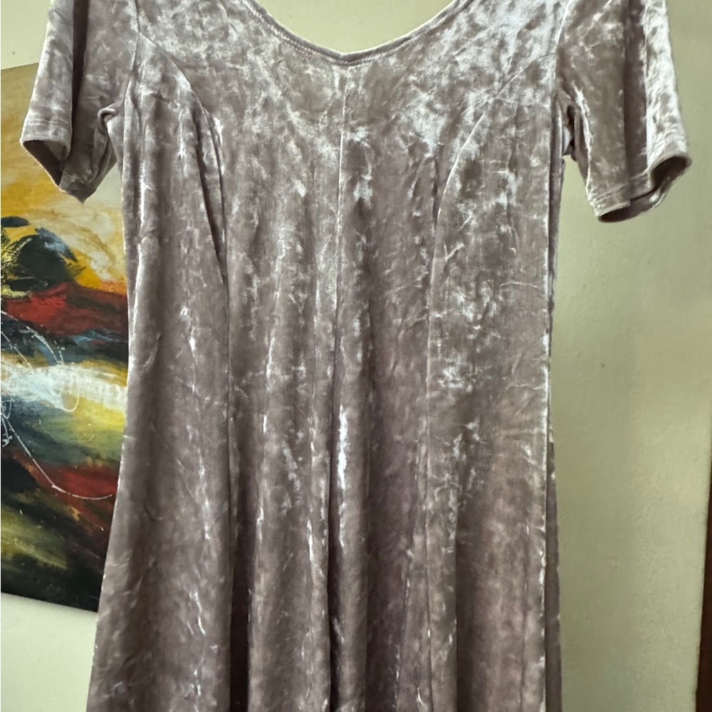 Adam Levine Collection High Low Suede Dress in Light Gray